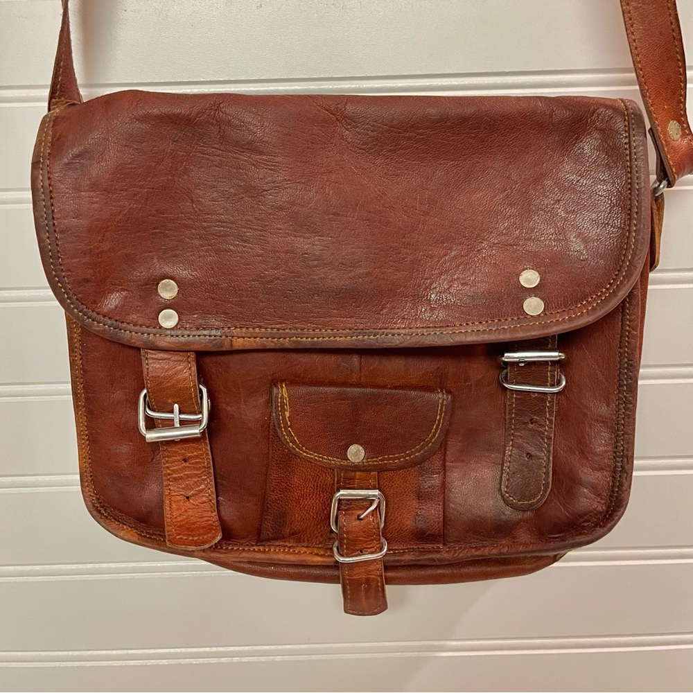 Hobo Purse Women Brown Leather Messenger CrossBody Bag Handmade XL Strap